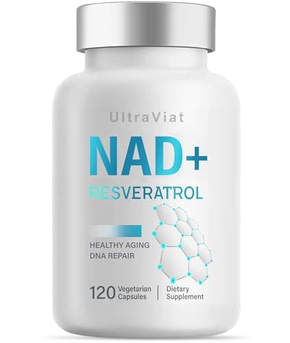UltraViat NAD+ Supplement 1000mg, Premium NAD+ & Resveratrol Complex for Energy & Anti Aging - 120 Capsules - Image 1