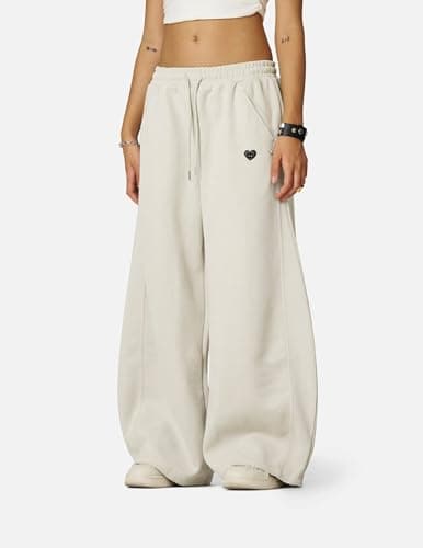 Aelfric Eden Super Baggy Barrel Sweatpants Casual Wide Leg Pants Elastic Waist Lantern Trouser Unisex Light Khaki Small - Thumbnail 2