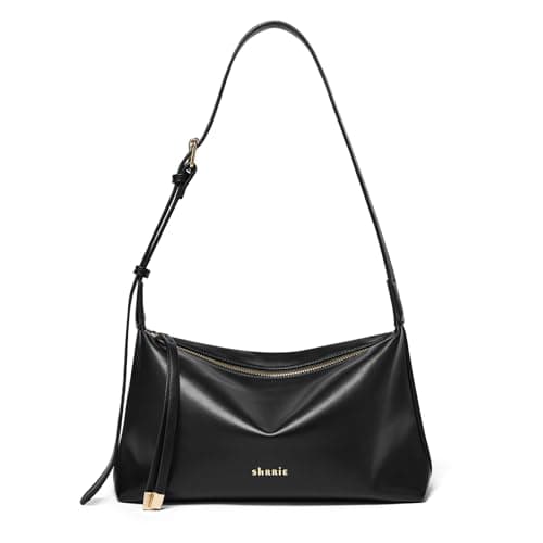 Shrrie Lightweight Shoulder Bag Purses for Women Vegan Leather Shoulder Handbags Square with Adjustable Strap, Black - Image 1