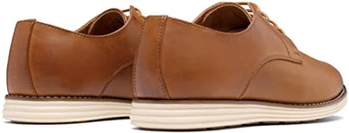 Vostey Mens Casual Dress Shoes Wingtip Plain Business Dress Shoes for Men (BMY618 Yellow Brown 11.5) - Thumbnail 3