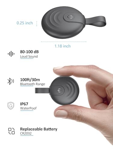 Lmrbelec Tracker Tags, Work with Apple Find My (iOS Only), Tracking Device Item Finder Locator Smart Tag for Luggage, Keys, Wallet, Bike (Black, 2 Pack) - Thumbnail 6