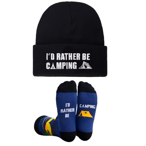 GOAUS Camping Gifts Funny Hat and Socks, Gifts for Men Boys Dad Son Husband Boyfriend Grandpa - Image 1