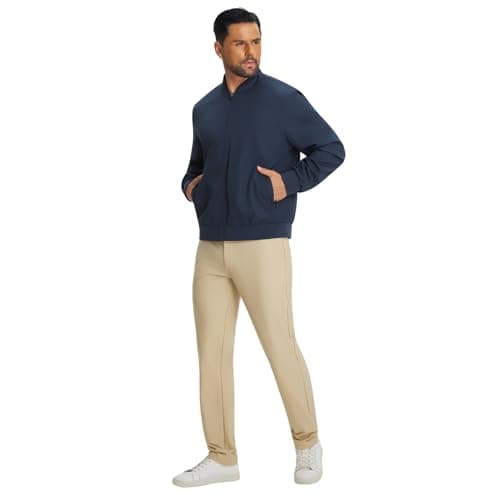 M MAELREG Mens Lightweight Windbreaker Vintage Light Golf Bomber Jacket Spring Fall Outdoor Coats Work Clothes - Thumbnail 3