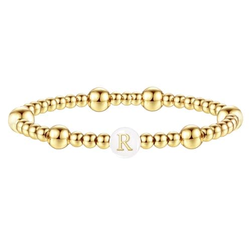 Sistble Enewton Bracelets Mothers Day Gifts for Women Stocking Stuffers for Teens Dainty R Initial Bracelets for Women E Newton Bead Bracelet Birthday Retirement Gifts for Her Jewelry - Image 1