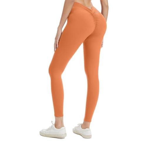 AMLEER High Waisted Scrunch Butt Leggings for Women - Tummy Control Butt Lifting Yoga Pants, Squat Proof Non See Through Workout Activewear (Honey, Large) - Image 1
