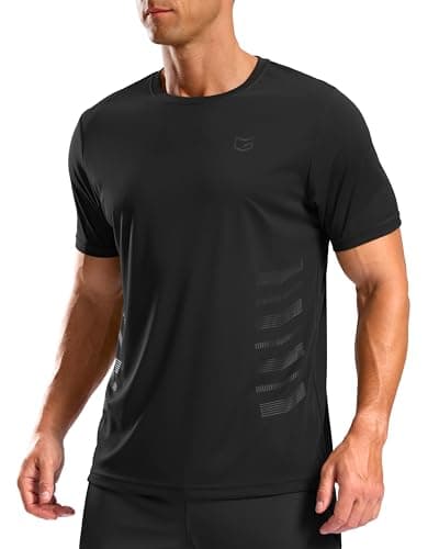 G Gradual Men's Workout Shirts Quick Dry Athletic Running T-Shirts Lightweight Moisture Wicking Short Sleeve Sports Gym Tops(Black,XXL) - Image 1