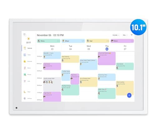 Digital Calendar, 10.1 Inch Smart Electronic Desk Calendar & Chore Chart, Touchscreen Interactive Display for Family Schedules with Meal Planner & Picture Frame & Lists - Image 1