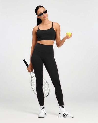 MXYMXY 25" High Waist Yoga Pants for Women – Quick Dry Sculpting Leggings Tummy Control Squat Proof Hidden Pocket for Running Black - Thumbnail 5