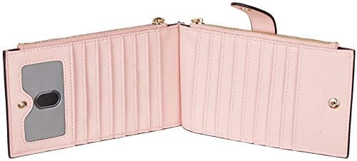 Travelambo Womens Wallet Slim RFID Blocking Bifold Credit Card Holder Wallet with 16 Card Slots, 2 Zippered Pockets (Pink Lotus) - Thumbnail 4