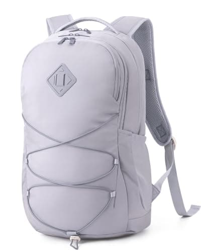 WANDF 15.6-Inch Laptop Backpack for Women, Travel Backpack Water-Resistant Lightweight College Work Backpack (Light Grey) - Image 1