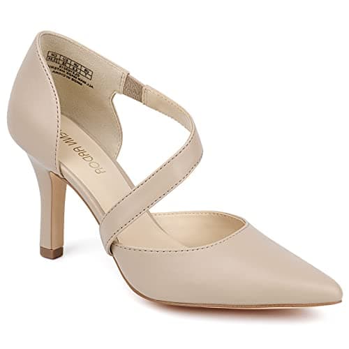 JENN ARDOR Women's Nude Closed Toe Heels for Women 3 inch Stilettos Professional D'Orsay Pumps Sexy Ankle Strap Pointed Wedding Bride Evening Party Office Ladies Dress Shoes High Heels 11 - Image 1