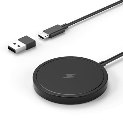 PINRUIGE 10 ft Magnetic Wireless Charger for iPhone 15W Max Fast Apple Magsafe Wireless Charging Pad Compatible with iPhone 17/17 Pro/Pro Max/16/15/14/13 with USB-A Converter Black - Image 1