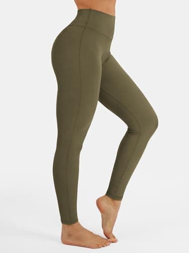 AFFOLE Yoga Pants Women Fashion High Waist Legging Stretch Scrunch Butt Casual Workout Sweatpants Spring Summer Fall Winter Green - Thumbnail 3