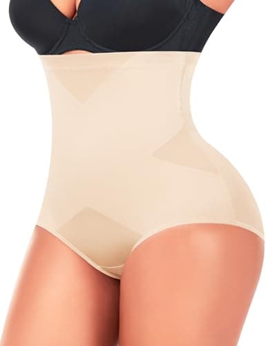 Ganado Tummy Control Shapewear Panties for Women High Waisted Shaping Underwear Body Shaper Slimming Panty Girdle (Beige-high Waisted Medium) - Image 1