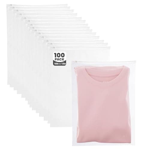 Clothes Packaging Bags for Shipping with Vent Holes, 100pcs 10x13 inch Clear Zipper Bags for Travel Storage or Small Businesses T-Shirt Bag for Clothing, Pants, Document, Sweaters, 3 Mil - Image 1