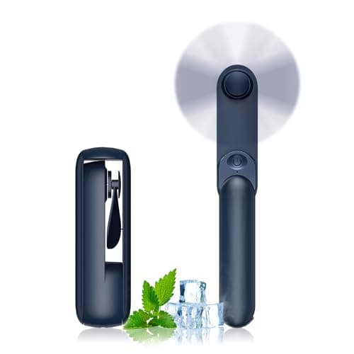 Lerat Portable Handheld Fan, 2 IN 1 Mini Hand Fan, Battery Operated [8-15 Working Hours], USB Rechargeable Personal Foldable Fan for Indoor, Small Pocket Fans Travel Essentials for Outdoor (Blue) - Image 1