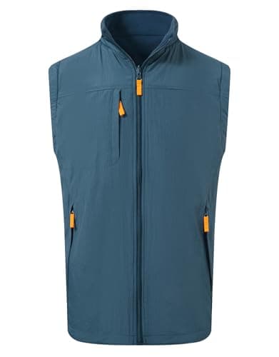 M MAELREG Mens Fleece Vest Golf Full Zip Reversible Vest for Men Outerwear Warm Winter Sleeveless Jacket Men Travel - Image 1