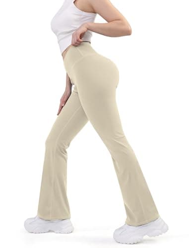 JOYCATCH Bootcut Flare Leggings with Pockets for Women, Crossover Flared Leggings Tummy Control, Stretch Casual Yoga Leggings - Image 1