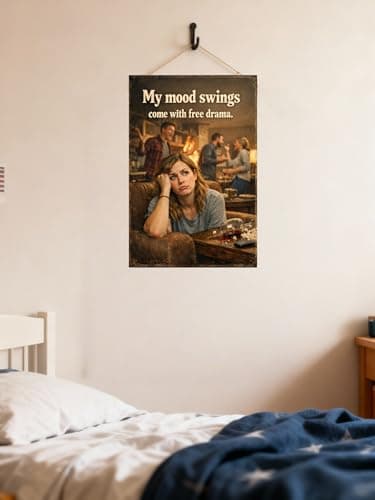 My Mood Swings Come With Free Drama Tin Sign Funny Sarcastic Quote Vintage Metal Wall Decor Humor Plaque Living Room Bar Office Home Gift Rustic Style Art 8x12 Inch - Thumbnail 3