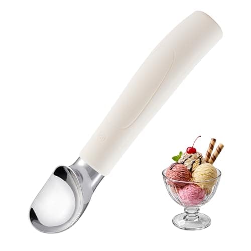 Heated Ice Cream Scoop Rechargeable, 2600mAh Electric Scooper Ergonomic Anti Slip Silicone Handle Aluminum Alloy IP67 Waterproof LED Indicator 2 Oz Capacity USB Hand Wash Only White (White) - Image 1