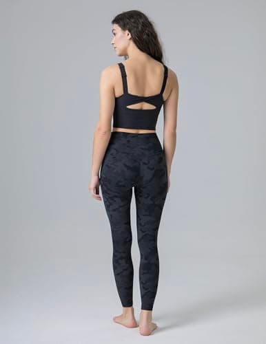 Colorfulkoala Dreamlux No Front Seam Leggings for Women 25" Inseam, High Waisted Buttery Soft 7/8 Yoga Pants (S, Grey Camouflage) - Thumbnail 5
