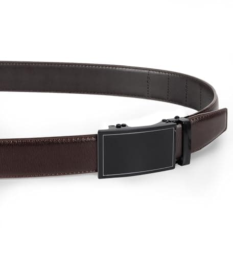 Truyis Leather Ratchet Belts For Men,Slide Ratcheting Belt 2 Pack,Adjustable Click Dress Belt - Thumbnail 3