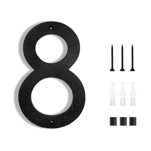 8 Inch House Numbers for Outside Modern | Large Floating Black House Numbers | Address Numbers/Door Garage Gate |911 Visibility Signage (8) - Image 1