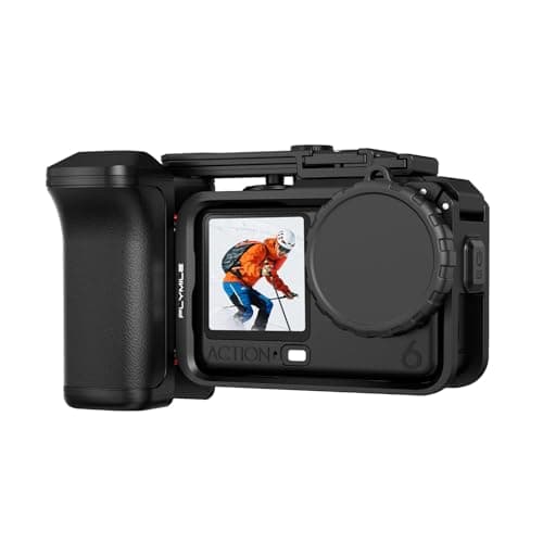 Grip Kit for DJI Action 6 (with Cage), Handle Holder Bundle Expansion Mount with Shutter Button, Quick Release Adapter, Cold Shoe for DJI Osmo Action 6 Accessories - Image 1