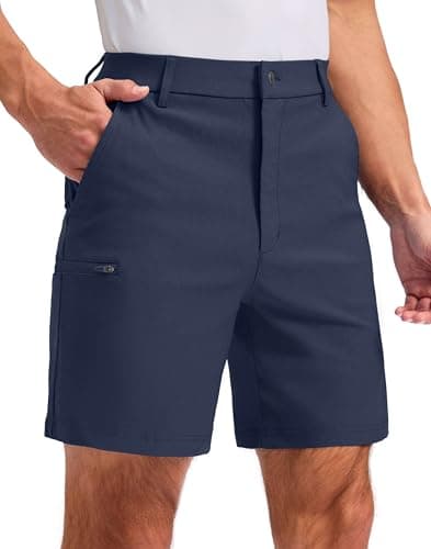 Pudolla Men's Casual Shorts 7/9 Inch Golf Shorts Stretch Dress Work Shorts for Men with 4 Pockets Quick Dry Lightweight(Navy 32) - Image 1