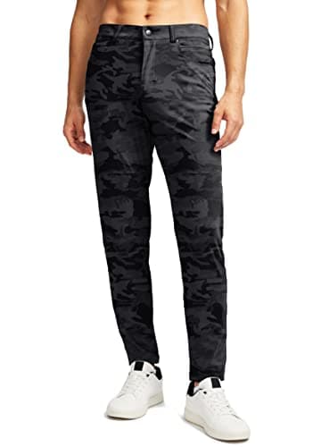 G Gradual Men's Stretch Golf Pants with 6 Pockets Slim Fit Dress Pants for Men Travel Casual Work (Grey camo, M) - Image 1