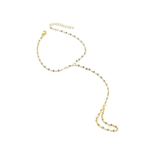 BAYLAY Hand Chain, Ring Bracelet Hand Chain 14K Gold Plated Finger Ring Slave Bracelets Dainty Gold Bracelet for Women Hands Jewelry for Women Summer Essentials Stuff Boho Beach Gifts Trendy Stuff - Image 1