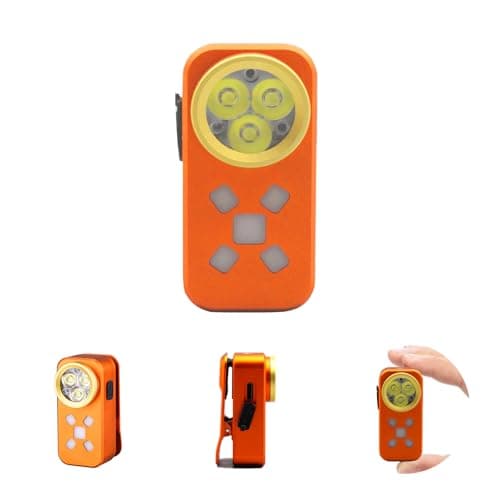 FOSFIS Rechargeable EDC Flashlight, Mini LED Flashights, 500 Lumens Portable Clip EDC Light, Pocket Flashlights, Magnetic Small Keychain Flashlight for Signaling, Camping, Emergency (Orange) - Image 1