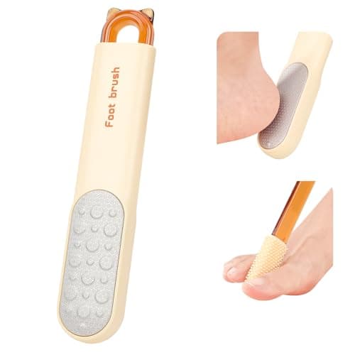 Foot Callus Remover, Foot File Callus Remover for Feet, Double Sided Foot Scrubber with Soft Silicone Brush (Yellow) - Image 1