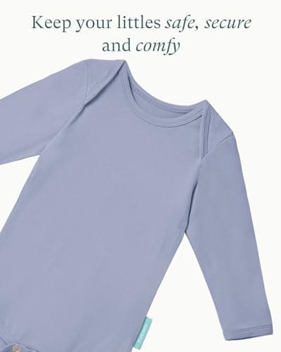 PurComfy Bamboo Rayon Long Sleeve Baby Bodysuits, Premium Soft Bodysuits Unisex Boy Girl White Bodysuit 0-3-6-9-18-24 months, 6-pack - Thumbnail 5