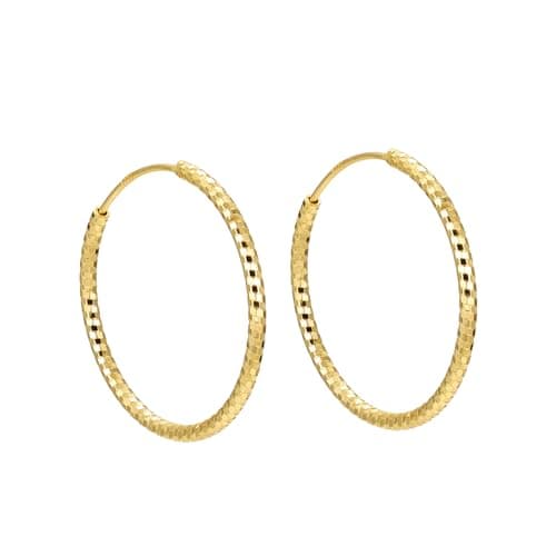 PearlLives Hoop Earrings 14K Gold Plated Lightweight Chunky Gold Hoops Earring For Women(40MM Hoop Earrings) - Image 1