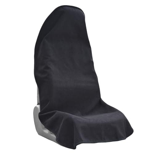 Teuaktty Car Seat Covers Universal Car Protective Front Seat Covers Washable Non-Slip Seat Protectors for Gym Workouts,Waterproof and Sweatproof Towel Seat Covers for Cars,Trucks, Jeeps (Black) - Image 1