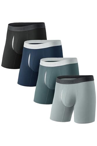 GOOTUCH Mens Underwear Briefs, Moisture Wicking Odor Control Silver-Ion Tech Boxers For Men Pack, Breathable Cotton (Black/Gray/Dark Blue/Dark Gray,M) - Image 1