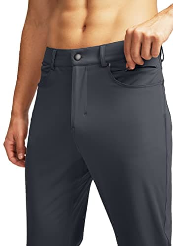 G Gradual Men's Stretch Golf Pants with 6 Pockets Slim Fit Dress Pants for Men Travel Casual Work (Dark Grey, XL) - Thumbnail 2