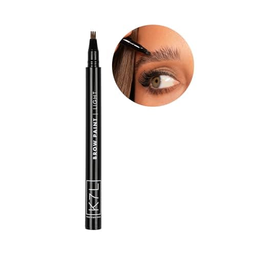Eyebrow Pen (Vegan) For Natural Hair-like Strokes With Microblade 3-Prong Tip - Smudge-proof & Long-Lasting - Light - Image 1
