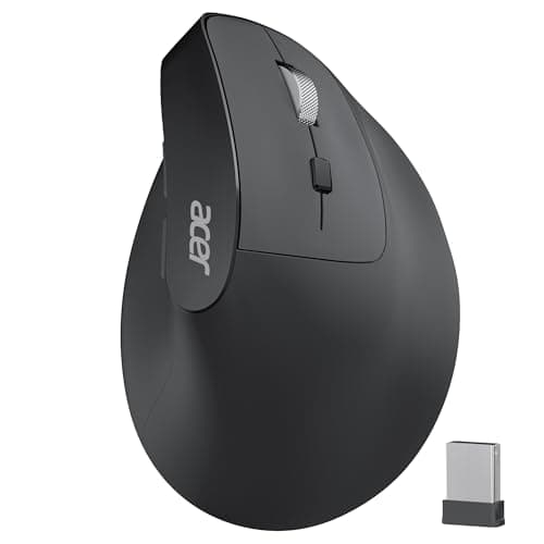 acer Ergonomic Mouse Wireless, Adjustable DPI Vertical Mouse 1000/1200/1600 with 6 Buttons, Rechargeable Ergo Mice, Medium to Large Sized Hands, 2.4GHz USB Receiver for Computer, Laptop, PC - Image 1
