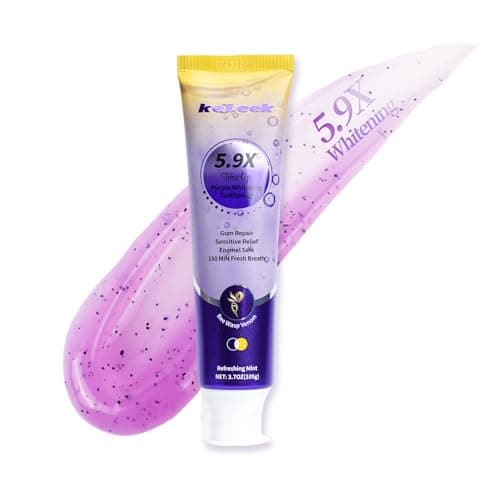 KeLeek Purple Whitening Toothpaste -5.9X Tone Up| Bee Wasp Venom Toothpaste for Sensitive Teeth,Bleeding Gums,Gingivitis Treatment Repair,Plaque,Bad Breath(Fluoride Free) -150 MIN Floral Mint - Image 1