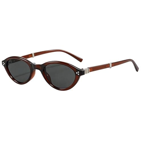 SODQW Foldable Vintage Oval Sunglasses for Women – UV400 Protection, Easy Storage for Travel, Beach & Everyday Wear