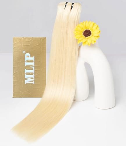 mlip Raw Indian Hair Bundle Straight, Enhanced Quality Bundle, 18A Virgin Hair 18 inches, No Tangle Shedding, Triple the Lifespan, Keep Texture Silky Soft After Multiple Washes, 613 Color - Image 1