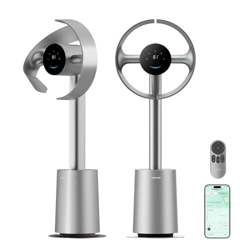 DREAME Bladeless Tower Fan for Bedroom, Smart Standing Fan with 270° Spatial Airflow for Whole-Room Circulation, 59ft/s High Velocity, 10 Speeds 3 Modes, Temperature-Adaptive Airflow, MF10-Silver - Image 1