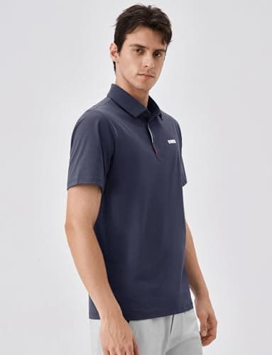 K-Swiss Men's Heritage Suit Collar Polo, Golf Polo Shirts for Men, Casual Short Sleeve Dress Shirt for Work Business, Purple 2XL - Thumbnail 2