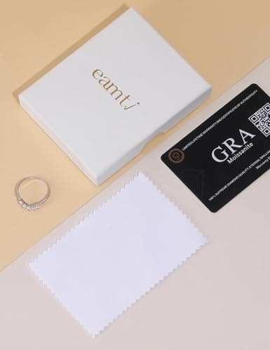 EAMTI Moissanite Wedding Bands for Women 5 Stone Eternity Bands Rings D Color VVS1 Clarity 925 Sterling Silver Anniversary Moissanite Stackable Engagement Curved Rings for Women Size 7.5 - Thumbnail 6