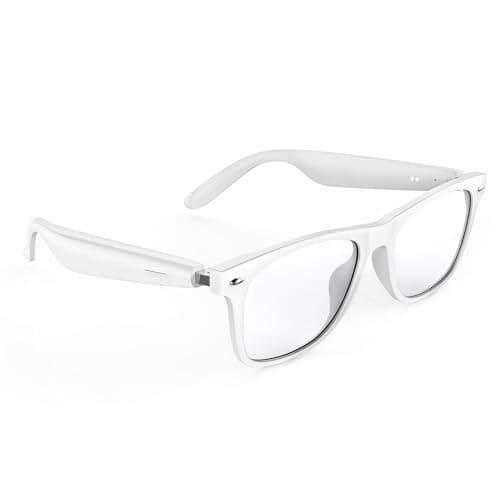 sunvito Smart Glasses Headphones, Safety Glasses with Bluetooth Speaker, UV Protection & Blue Light Blocking, Voice Control, for Indoor & Outdoor Use(White) - Image 1