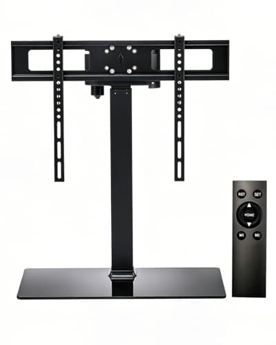 Motorized Universal TV Stand with Remote - Electric TV Lift Mount with Tempered Glass Base, for 32–70 inch TVs, Holds up to 88lbs, Max VESA 600x400mm - Image 1