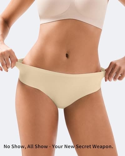 Jaywan Women's Seamless Underwear for Women 5-Pack No Show Panties for Women, Breathable Bikini Underwear for Everyday Wear - Thumbnail 2