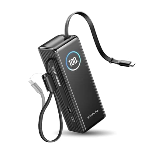 EF ECOFLOW Laptop Power Bank, 25000mAh Rapid Portable Charger, Triple 100W USB-C Ports, Built-in Retractable Cables, Fast Charging for iPhone 17/16 Series, MacBook, Samsung and More - Image 1